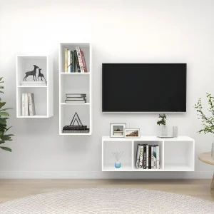 3-delige Tv-meubelset bewerkt hout wit NL178991 3-delige Tv-meubelset bewerkt hout wit NL178991