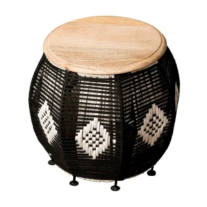 Arion | Endtable in mangohout bruin/zwart, 43 cm Arion | Endtable in mangohout bruin/zwart, 43 cm