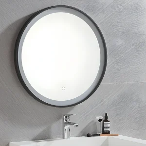 Badkamerspiegel rond met LED-verlichting NUMEA – L60 x D3,5 x H60 cm Badkamerspiegel rond met LED-verlichting NUMEA – L60 x D3,5 x H60 cm