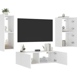3-delige tv-wandmeubelset met LED-verlichting wit NL196512 3-delige tv-wandmeubelset met LED-verlichting wit NL196512