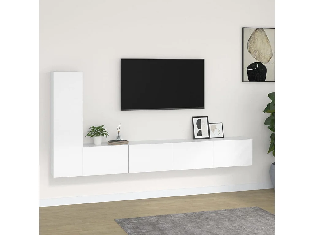 3-delige Tv-meubelset bewerkt hout wit NL522723