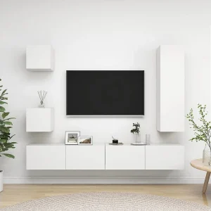 5-delige Tv-meubelset bewerkt hout wit NL987380 5-delige Tv-meubelset bewerkt hout wit NL987380