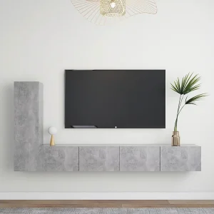 3-delige Tv-meubelset bewerkt hout betongrijs NL947587 3-delige Tv-meubelset bewerkt hout betongrijs NL947587