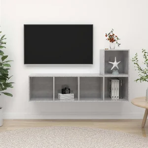 2-delige Tv-meubelset bewerkt hout betongrijs NL542424 2-delige Tv-meubelset bewerkt hout betongrijs NL542424