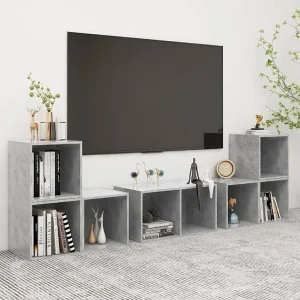 6-delige Tv-meubelset bewerkt hout betongrijs NL504364 6-delige Tv-meubelset bewerkt hout betongrijs NL504364