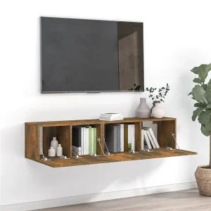 2-delige Tv-meubelset bewerkt hout gerookt eikenkleurig NL83510 2-delige Tv-meubelset bewerkt hout gerookt eikenkleurig NL83510