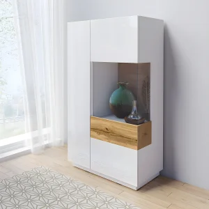 Andrea Wit en Hout 2-deurs servieskast rechtsdraaiend Andrea Wit en Hout 2-deurs servieskast rechtsdraaiend