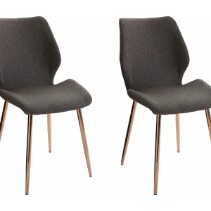 Ayla | Stoel in antraciet stof, 2 stuks Ayla | Stoel in antraciet stof, 2 stuks