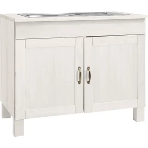 Alby | Wastafelonderkast 100 cm met 2 Deuren in Pine Wit Lak