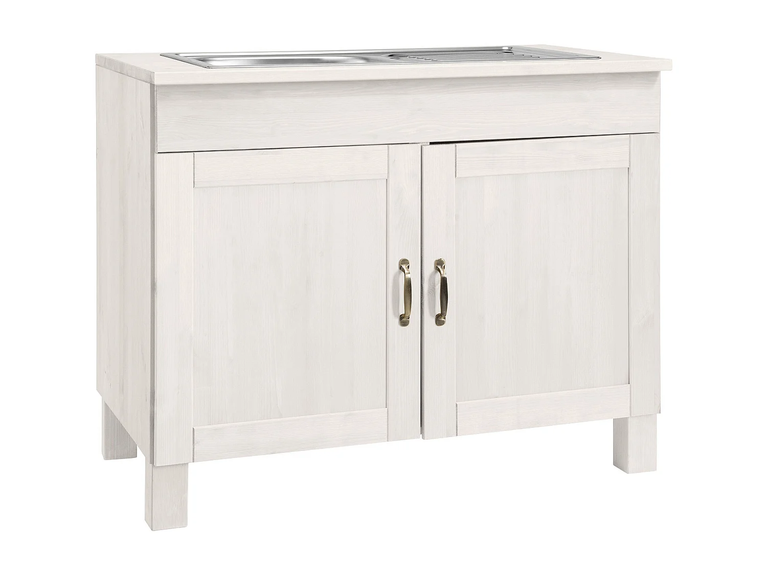 Alby | Wastafelonderkast 100 cm met 2 Deuren in Pine Wit Lak