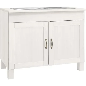 Alby | Wastafelonderkast 100 cm met 2 Deuren in Pine Wit Lak