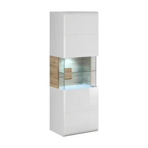 1-deurs LED-wanddisplay Jules Wit en Hout 1-deurs LED-wanddisplay Jules Wit en Hout