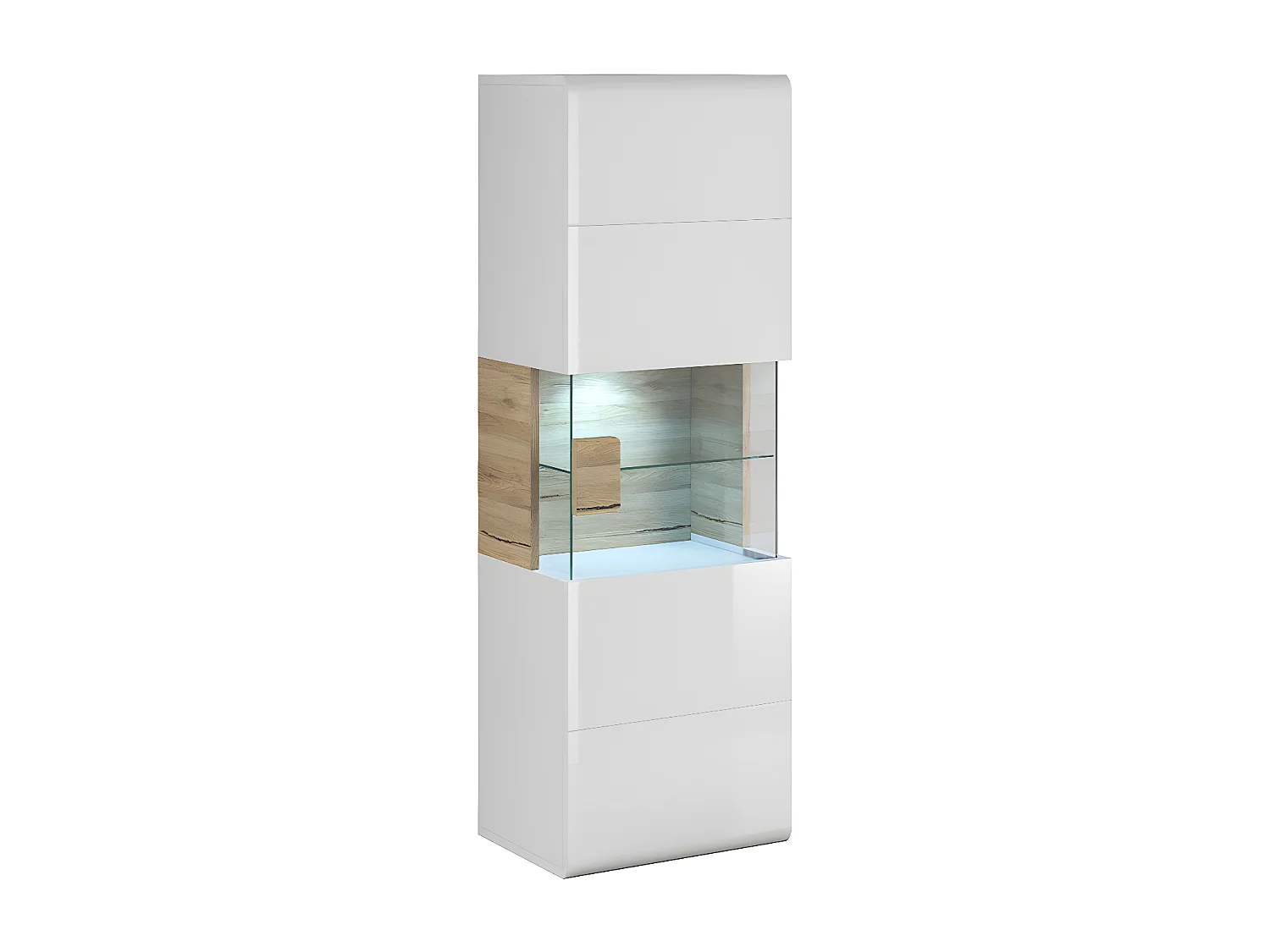 1-deurs LED-wanddisplay Jules Wit en Hout