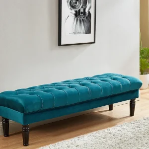 Bank voor voeteneinde bed RINALDO – Rood fluweel kopen