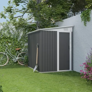 Antracietgrijs metalen tuinhuisje van gegalvaniseerd staal 3,15 m² – DAXTON Antracietgrijs metalen tuinhuisje van gegalvaniseerd staal 3,15 m² – DAXTON
