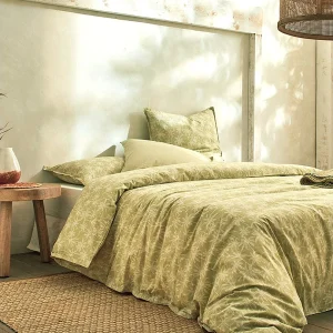 100% biologisch katoenen percal dekbedovertrek Goa Ecume limoen 155×220 cm 100% biologisch katoenen percal dekbedovertrek Goa Ecume limoen 155×220 cm