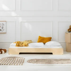 90×190 vloerbed inclusief lattenbodem Léna Bois