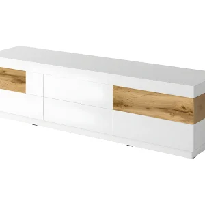 206 cm Andrea Wit en Hout 6-lade TV-meubel 206 cm Andrea Wit en Hout 6-lade TV-meubel