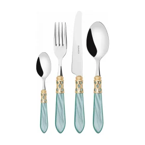 ALADDIN WATERGROENE KLEUR MET GOUDEN RING SET VAN 24 STUKS IN GALERIEDOOS