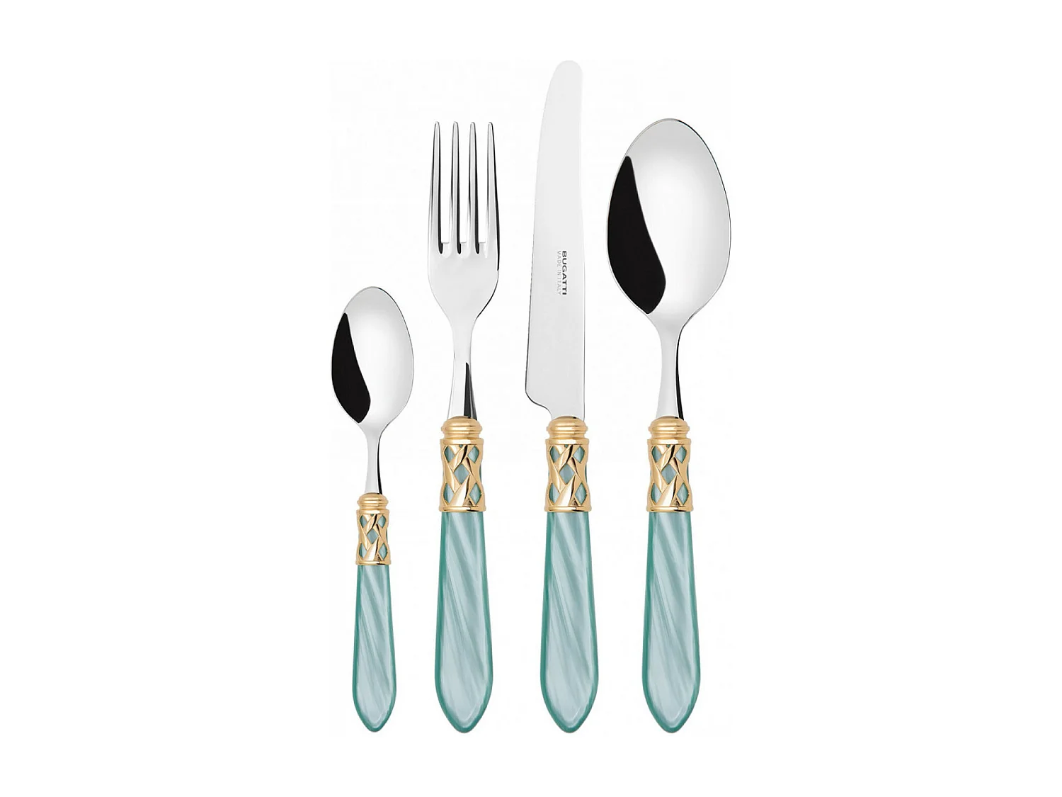 ALADDIN WATERGROENE KLEUR MET GOUDEN RING SET VAN 24 STUKS IN GALERIEDOOS