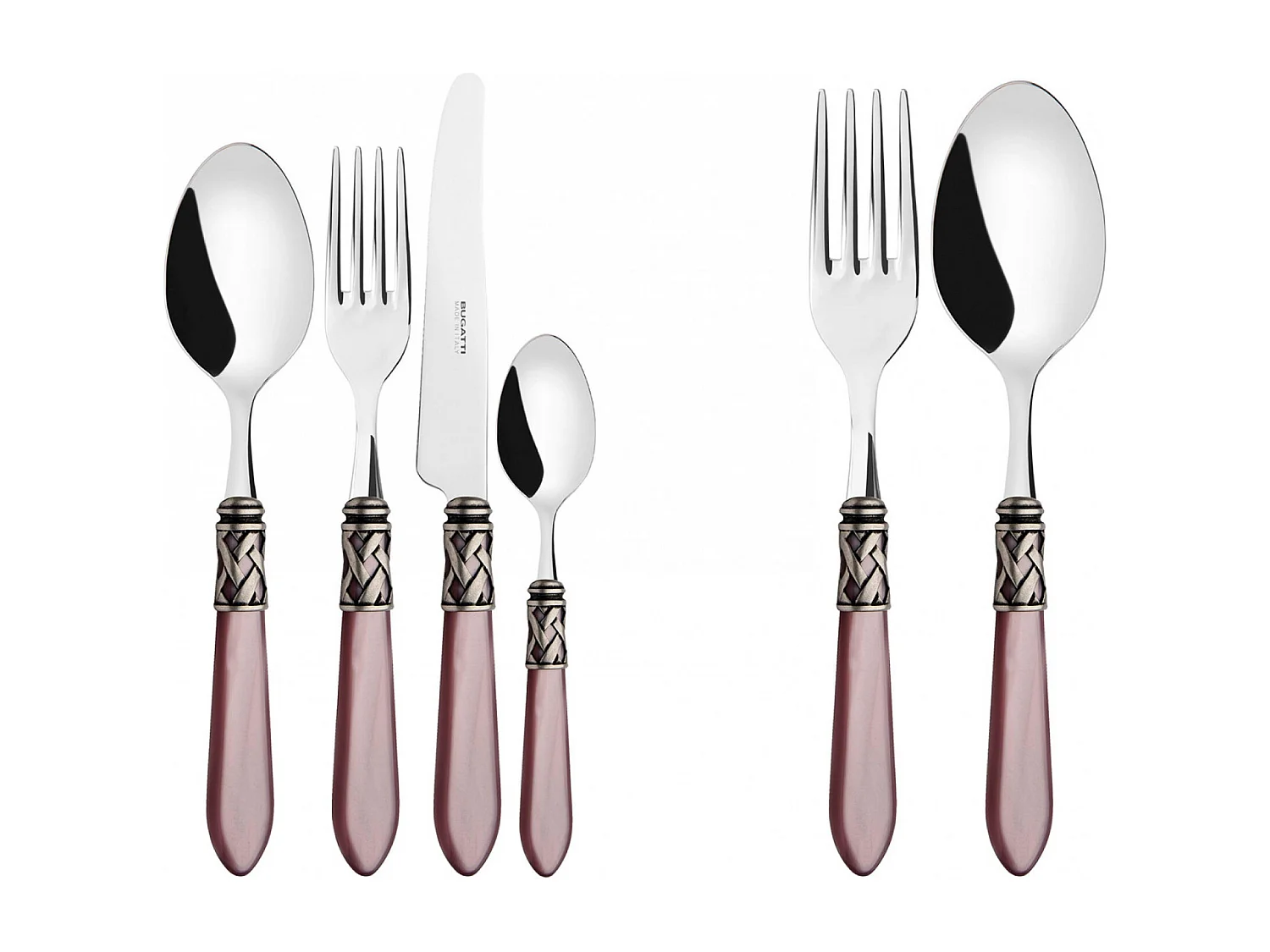 ALADDIN lila kleur antieke zilveren ringset 50-delige galerijdoos