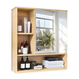 Badkamer wandkast met spiegels – 1 deurs badkamerkast H61cm