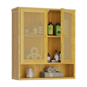 Badkamer wandkast met 2 deuren, hangend opbergmeubel