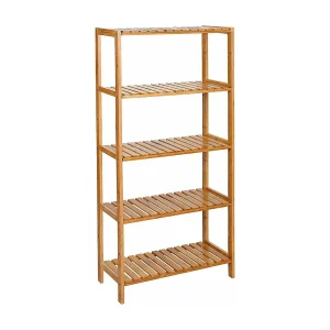 Bamboe Boekenplank 5 Niveaus met verstelbare hoogtes – L60 cm Bamboe Boekenplank 5 Niveaus met verstelbare hoogtes – L60 cm