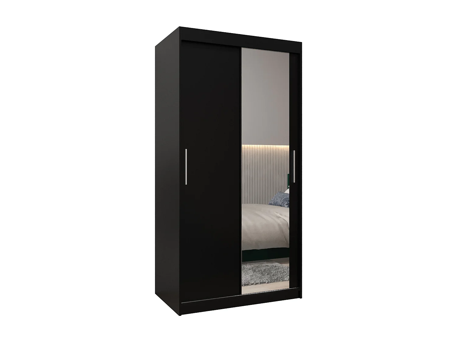 ARMARIO TOKYO 2 DE PUERTAS CORREDERAS 200/180/62 2 puertas (Negro/Negro)