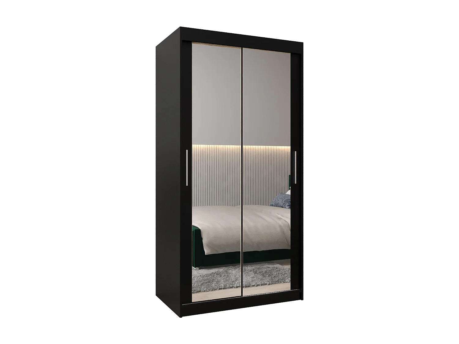 ARMARIO TOKYO 3 DE PUERTAS CORREDERAS 200/100/62 2 puertas (Negro/Negro)
