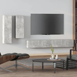 4-delige Tv-meubelset bewerkt hout betongrijs BE325859 4-delige Tv-meubelset bewerkt hout betongrijs BE325859