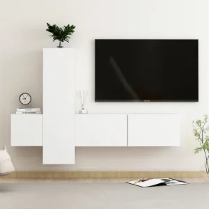 3-delige Tv-meubelset bewerkt hout wit BE906093 3-delige Tv-meubelset bewerkt hout wit BE906093