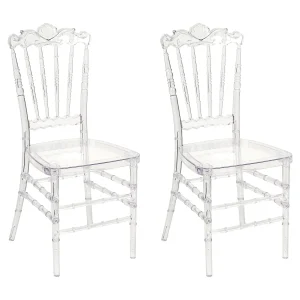Banketstoel Set van 2 Transparant MENDON Banketstoel Set van 2 Transparant MENDON
