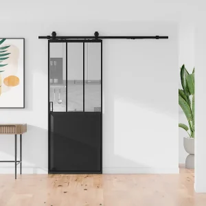 Schuifdeur in atelierstijl met wandbevestiging H205 x L73 cm, transparant glas ARTISTO II Schuifdeur in atelierstijl met wandbevestiging H205 x L73 cm, transparant glas ARTISTO II