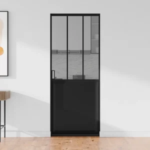 Schuifdeur in atelierstijl met klamplaagsysteem, gehard glas, H205 x L73 cm, ARTISTO II Schuifdeur in atelierstijl met klamplaagsysteem, gehard glas, H205 x L73 cm, ARTISTO II