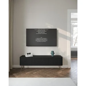 3-deurs tv-meubel – 163 cm – zwart / zilver – OVARLO 3-deurs tv-meubel – 163 cm – zwart / zilver – OVARLO