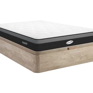 Set 140 x 190 cm bedbodem met opbergruimte + matras pocketveren 7 zones traagschuim AMARANTE van NATUREA