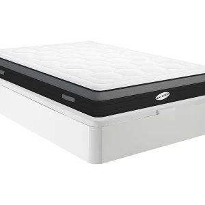 Set 140 x 190 cm bedbodem met opbergruimte + matras pocketveren 7 zones traagschuim AMARANTE van NATUREA