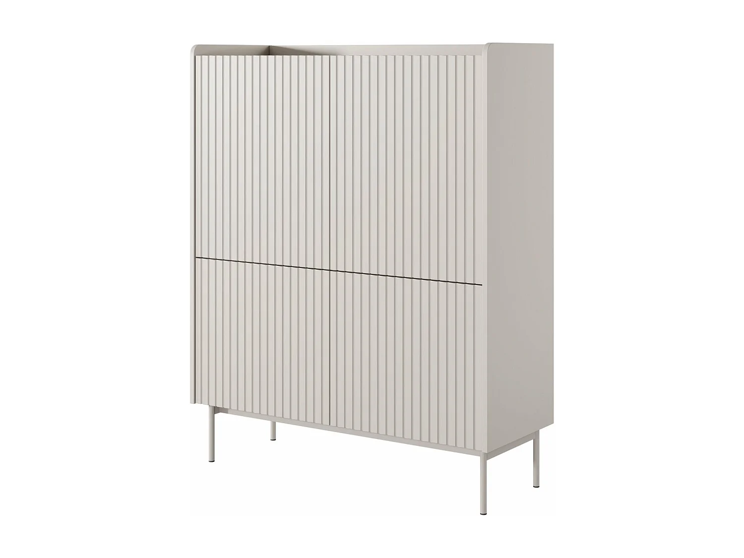 4-deurs hoog dressoir - 153 cm - greige - LIWELO