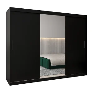 ARMARIO TOKYO 1 DE PUERTAS CORREDERAS 200/250/62 3 puertas (Negro/Negro)