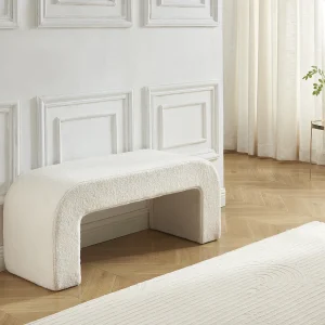 Bank in wit bouclé – CALVELO Bank in wit bouclé – CALVELO