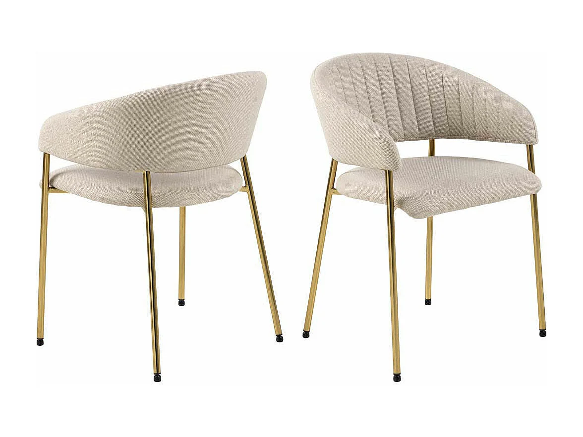 Aporty eetkamerstoel met armleuningen beige.