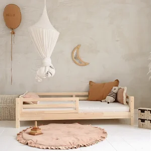 90×190 Myléna Houten bed met 10 cm poten, bedhek en lattenbodem