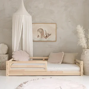 90×190 Myléna Houten bed met bedhek en lattenbodem inclusief poten 1 cm