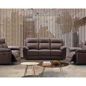 3+2 zits relaxbank & -fauteuil leer PAKITA – Bruin – Koop