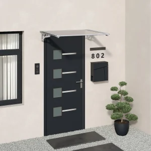 Afdak KEPLER van aluminium – 120 x 90 x 22 cm – Zilverkleur