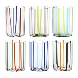 Assortiment de verre Tirache Zafferano en verre borosilicate bicolore Vert-améthyste coffret de 6 pièces