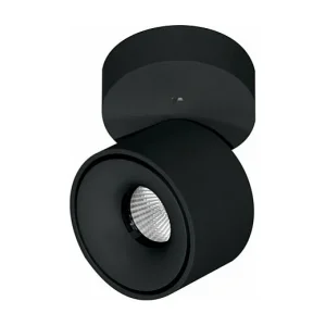 Applique LED ronde noire orientable Mini Concord Tricolore 7w