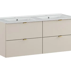 Meuble double vasque encastrée 120cm Azel Cachemire Meuble double vasque encastrée 120cm Azel Cachemire