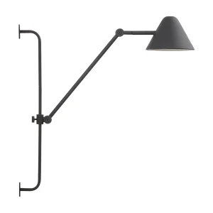 ARM moderne stijl wandlamp – Hoogte 60 cm – 5W COB LED – 728lm en 3000k – 2 meter kabel – 330º en 180º graden, aan&uit – ip20 – staal en zwart
